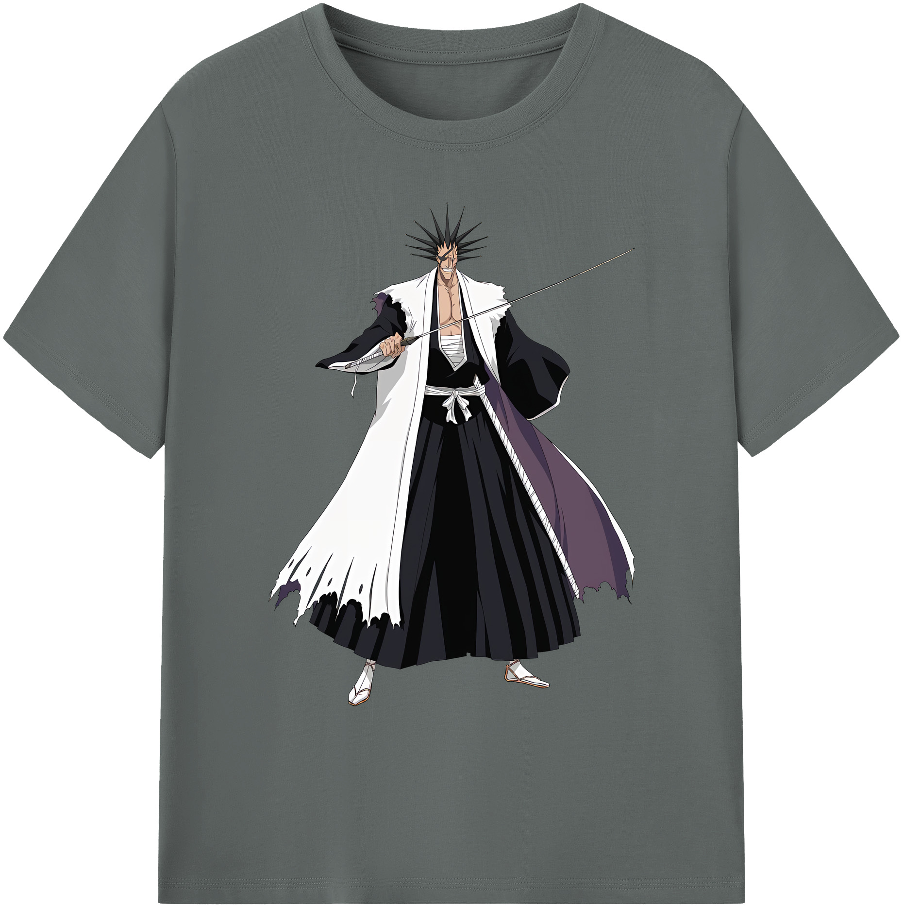（画像用） ブリーチ ざらき けんぱち BLEACH Zaraki Kenpachi 綿100％ メンズ半袖Tシャツ｜肌触りやわらか＆通気性